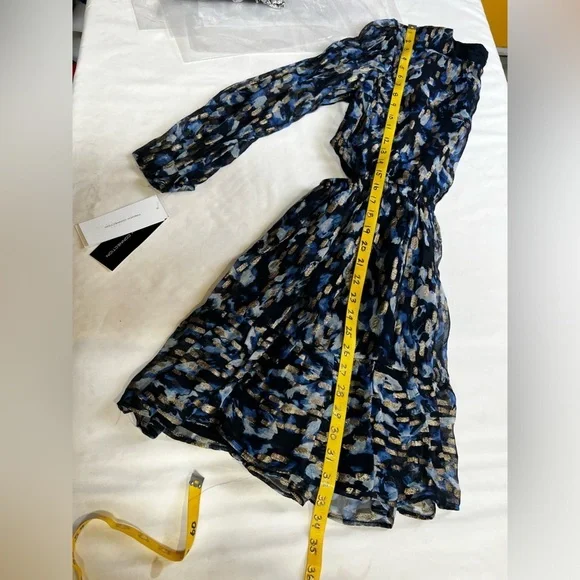 FRENCH CONNECTION Navy blue and gold waist cutout mini dress size 8. - Picture 16 of 16